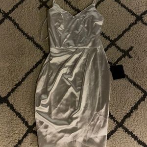 "Forever Your Girl White Satin Bodycon Dress" from lulus Brand New with Tags